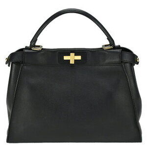 Fendi Black Crossbody Regular Shoulder Leather Peekaboo Handbag Bag